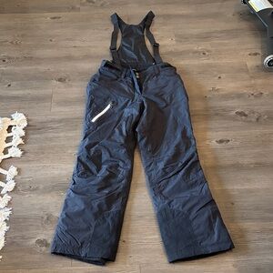 Black Ski Pants Water Resistant with Adjustable Suspenders
